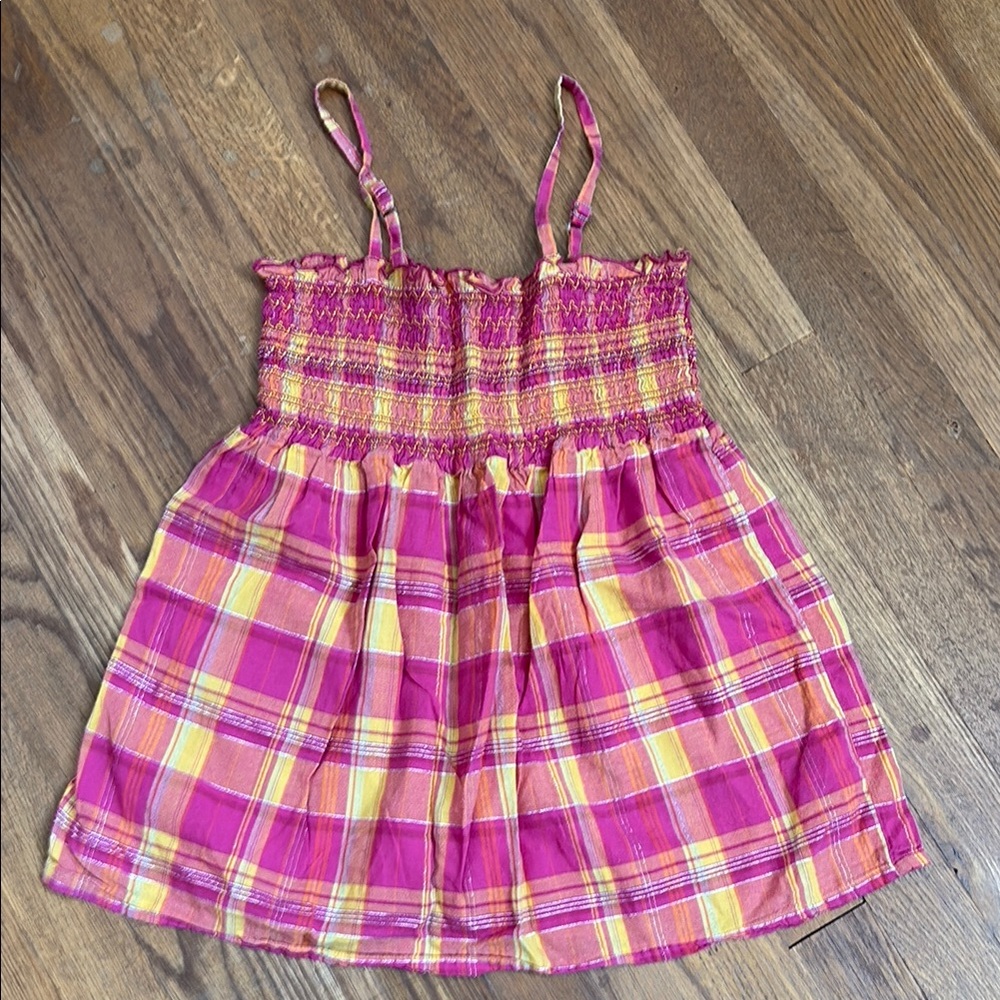 Pink and Orange Plaid Kids Top